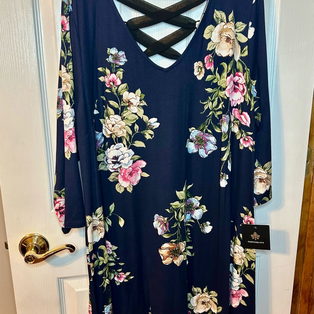 Elegant Floral Long Sleeve Dress